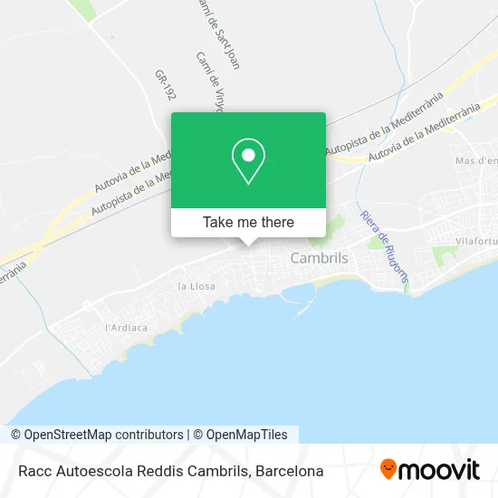 Racc Autoescola Reddis Cambrils map