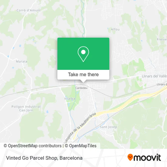 Vinted Go Parcel Shop map