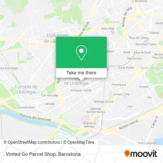 Vinted Go Parcel Shop map