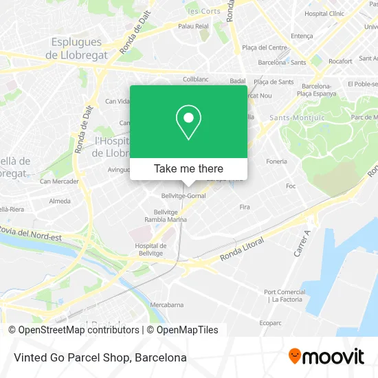 Vinted Go Parcel Shop map