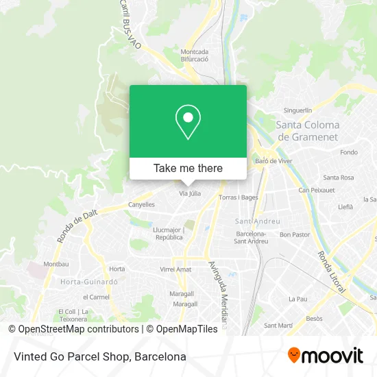 Vinted Go Parcel Shop map