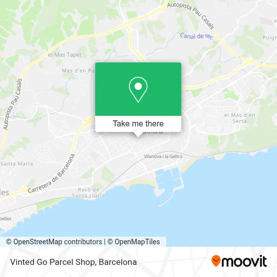 Vinted Go Parcel Shop map