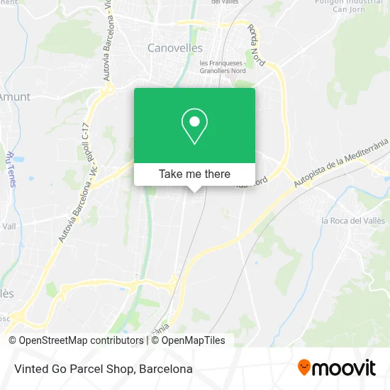 Vinted Go Parcel Shop map