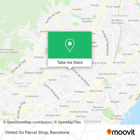 Vinted Go Parcel Shop map