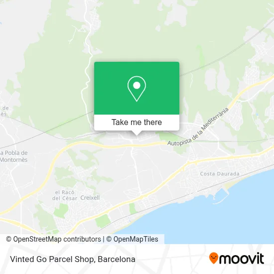 Vinted Go Parcel Shop map