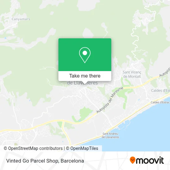 Vinted Go Parcel Shop map