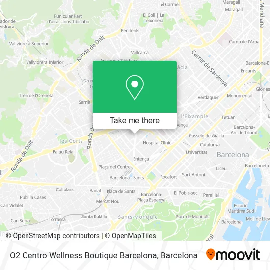 O2 Centro Wellness Boutique Barcelona map