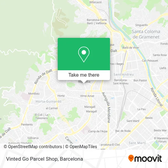 Vinted Go Parcel Shop map