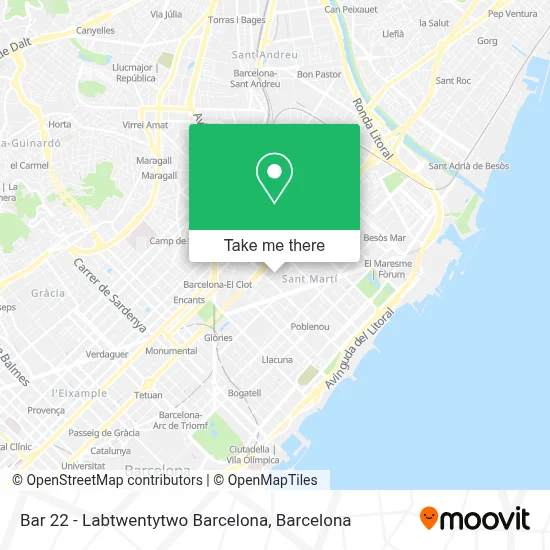 Bar 22 - Labtwentytwo Barcelona map