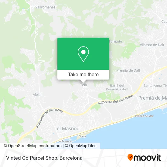 Vinted Go Parcel Shop map