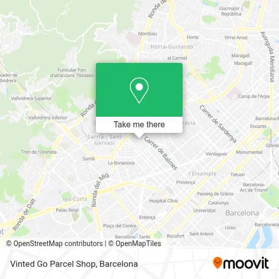 Vinted Go Parcel Shop map