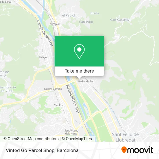 Vinted Go Parcel Shop map