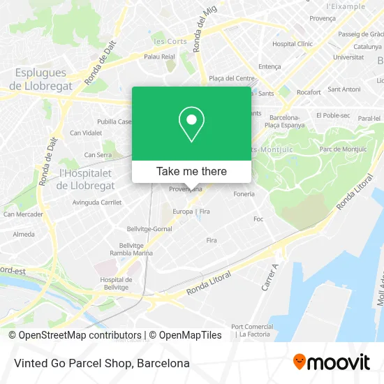 Vinted Go Parcel Shop map