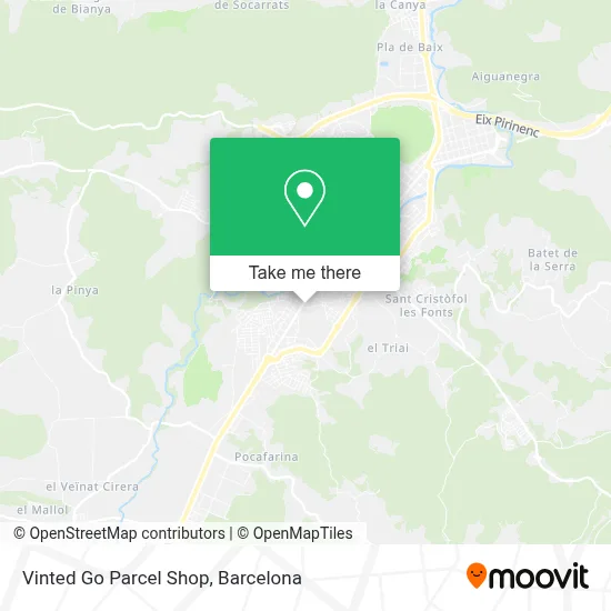 Vinted Go Parcel Shop map