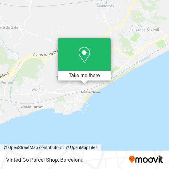 Vinted Go Parcel Shop map