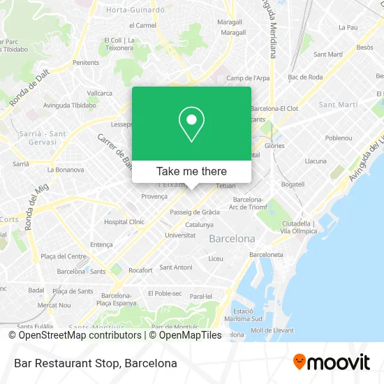 Bar Restaurant Stop map