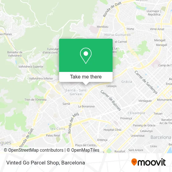 Vinted Go Parcel Shop map