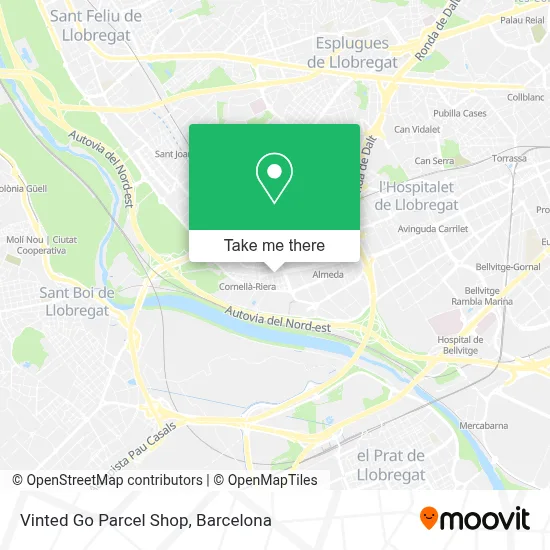 Vinted Go Parcel Shop map