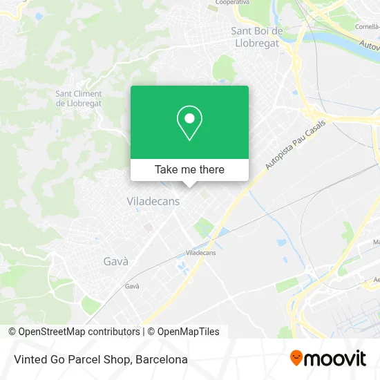Vinted Go Parcel Shop map