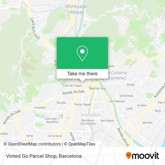 Vinted Go Parcel Shop map