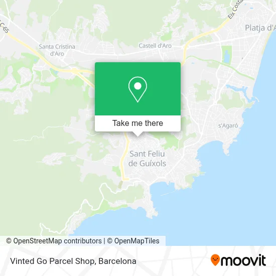 Vinted Go Parcel Shop map