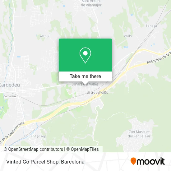 Vinted Go Parcel Shop map