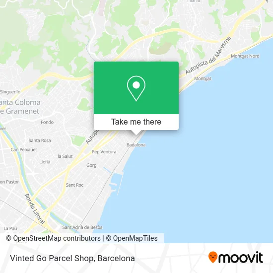 Vinted Go Parcel Shop map