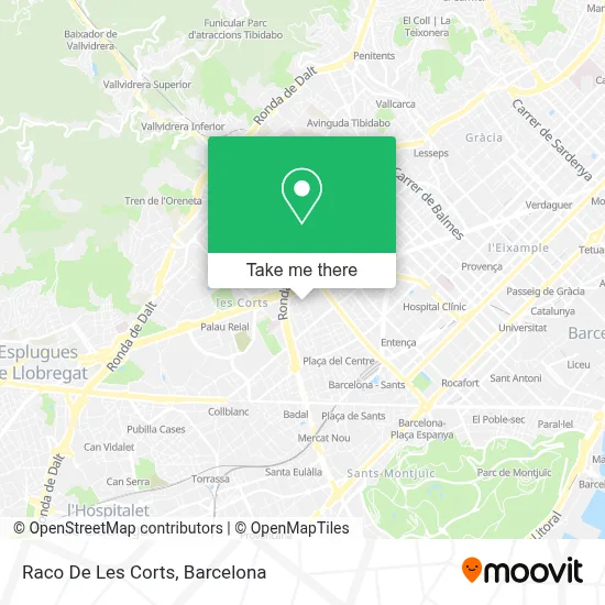 Raco De Les Corts map