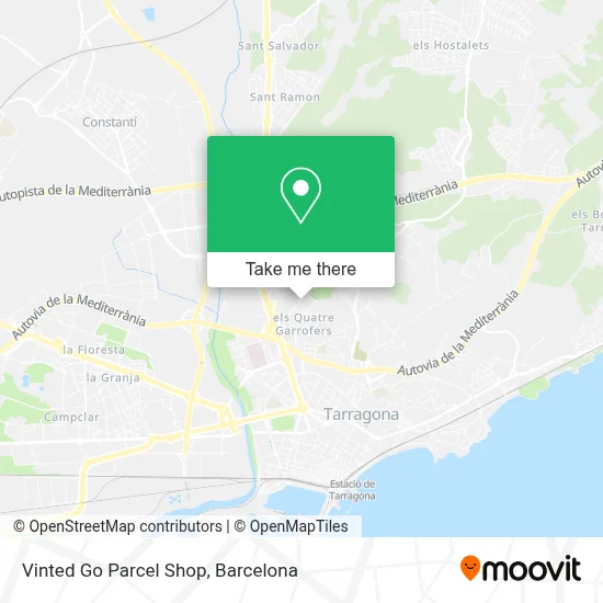 Vinted Go Parcel Shop map