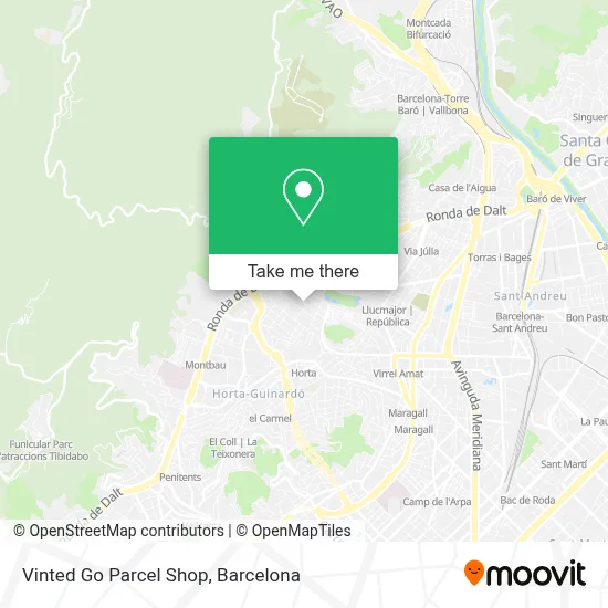 Vinted Go Parcel Shop map