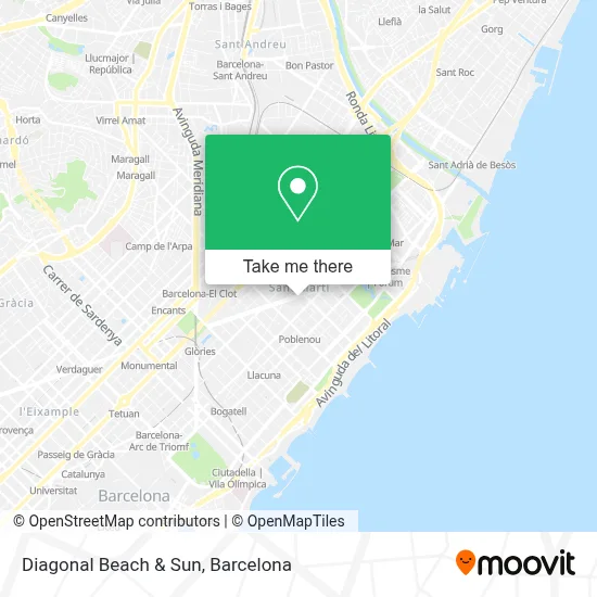 Diagonal Beach & Sun map