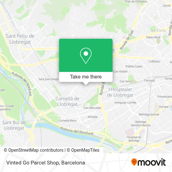 Vinted Go Parcel Shop map