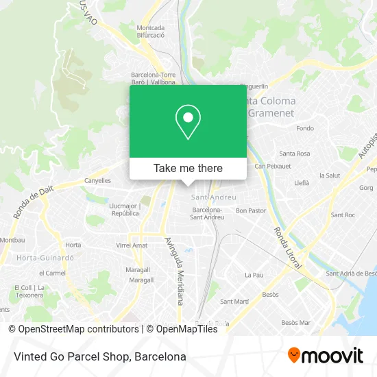 Vinted Go Parcel Shop map