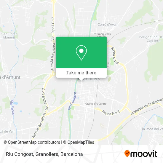 Riu Congost, Granollers map