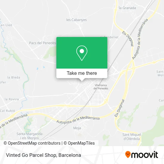 Vinted Go Parcel Shop map