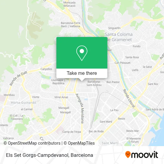 Els Set Gorgs-Campdevanol map