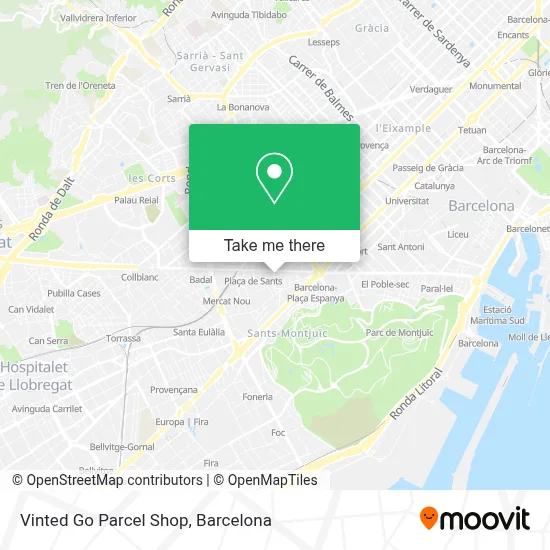 Vinted Go Parcel Shop map