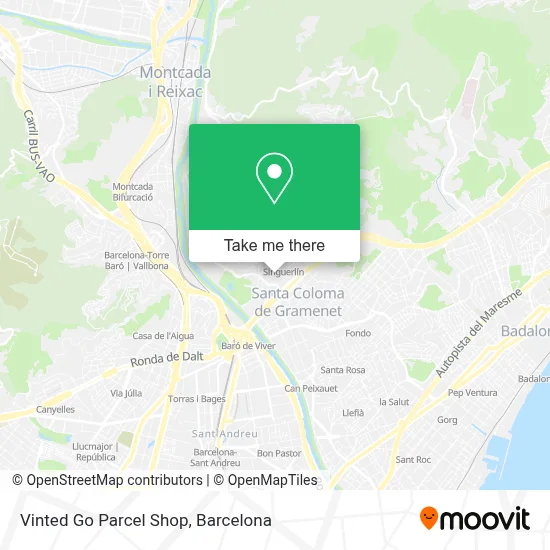 Vinted Go Parcel Shop map