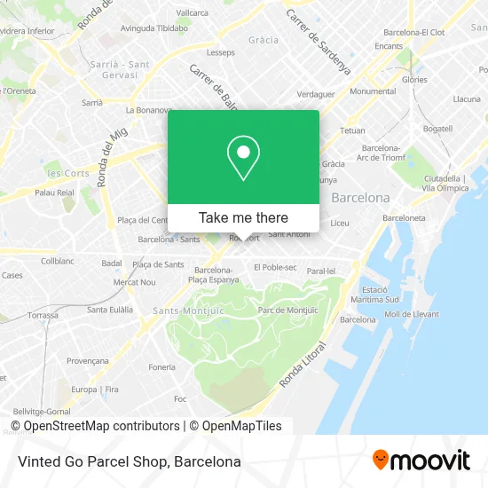 Vinted Go Parcel Shop map