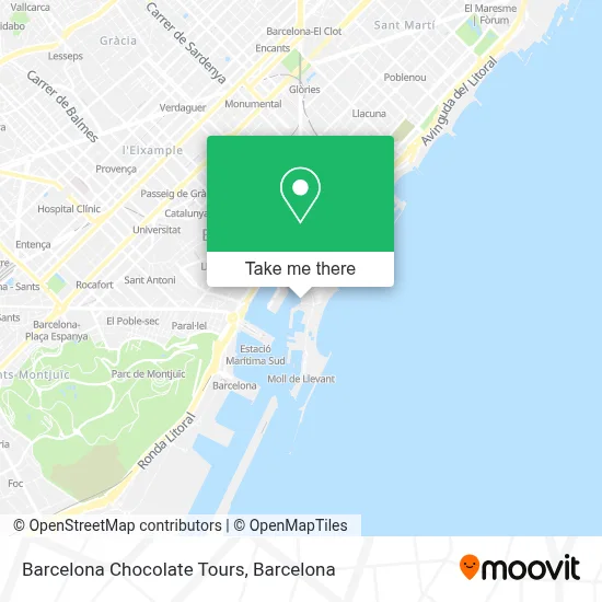 Barcelona Chocolate Tours map