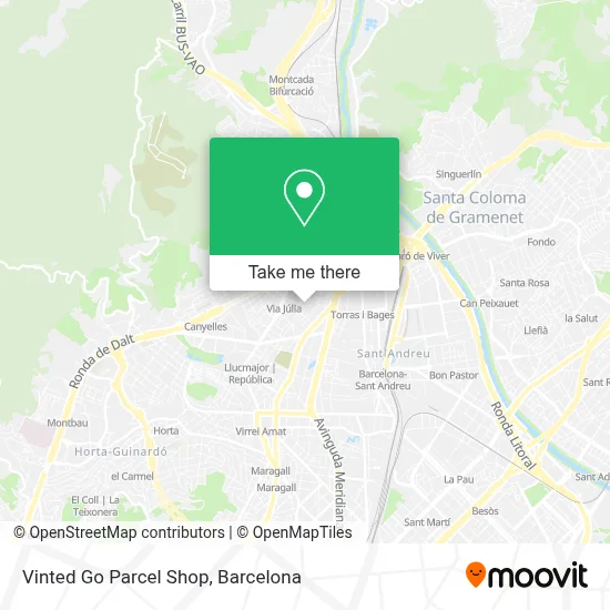 Vinted Go Parcel Shop map