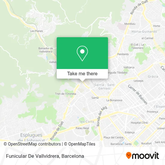 Funicular De Vallvidrera map