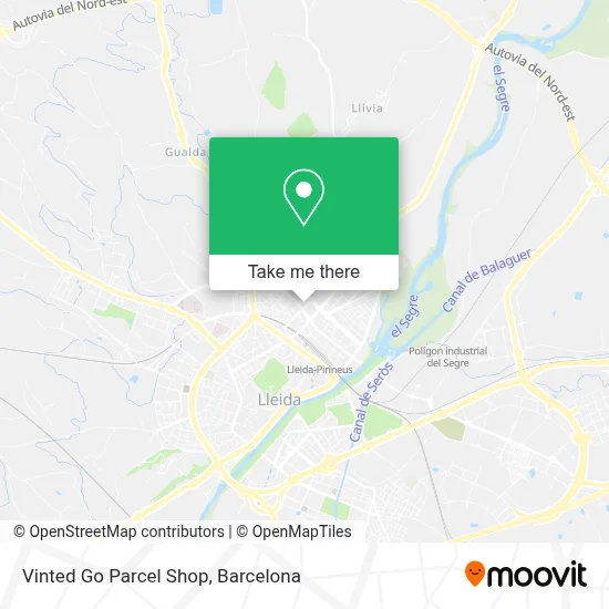 Vinted Go Parcel Shop map