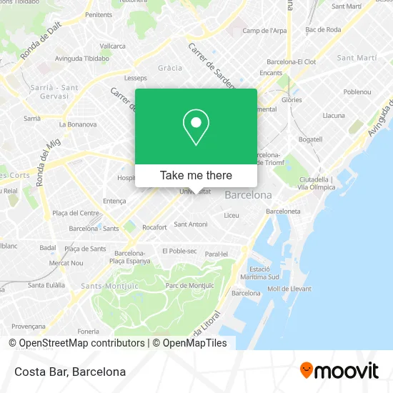 Bar Costa map