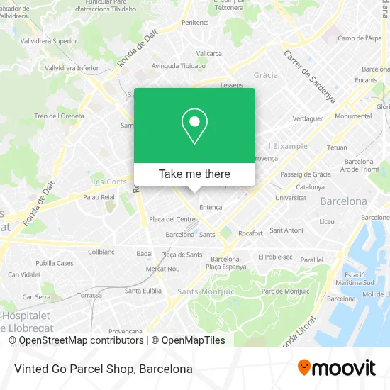 Vinted Go Parcel Shop map