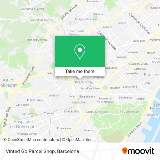 Vinted Go Parcel Shop map