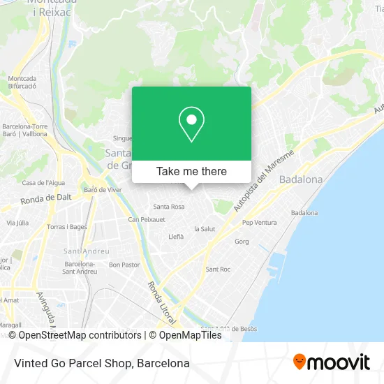 Vinted Go Parcel Shop map