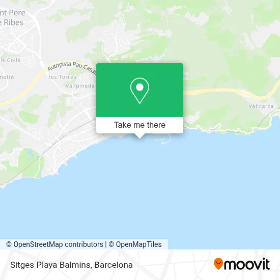 Sitges Playa Balmins map