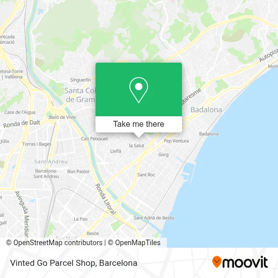 Vinted Go Parcel Shop map