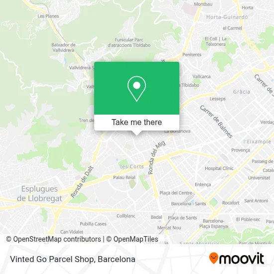 Vinted Go Parcel Shop map